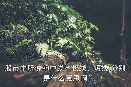 股市中所說的中線、長(zhǎng)線、短線,分別是什么意思啊