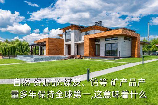 自然 資源部:煤炭、鎢等 礦產(chǎn)品產(chǎn)量多年保持全球第一,這意味著什么