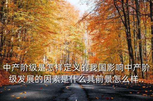 中產(chǎn)階級(jí)是怎樣定義的我國影響中產(chǎn)階級(jí)發(fā)展的因素是什么其前景怎么樣...