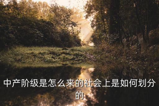 中產(chǎn)階級(jí)是怎么來的社會(huì)上是如何劃分的