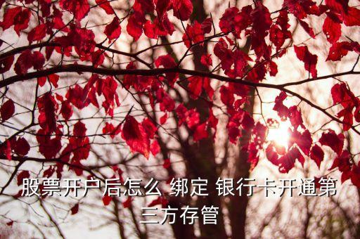 股票開(kāi)戶(hù)后怎么 綁定 銀行卡開(kāi)通第三方存管