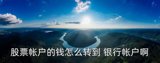 股票帳戶的錢(qián)怎么轉(zhuǎn)到 銀行帳戶啊