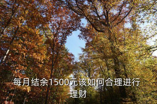 每月結余1500元該如何合理進行 理財