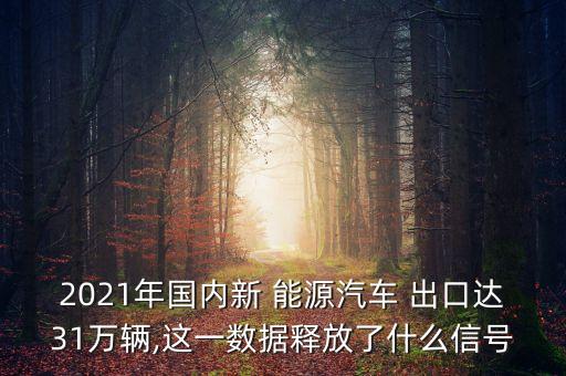 2021年國內新 能源汽車 出口達31萬輛,這一數據釋放了什么信號