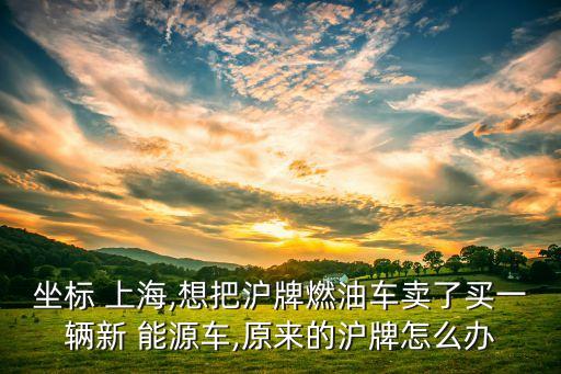 坐標(biāo) 上海,想把滬牌燃油車賣了買一輛新 能源車,原來(lái)的滬牌怎么辦