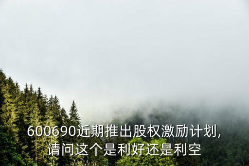 600690近期推出股權(quán)激勵計(jì)劃,請問這個是利好還是利空