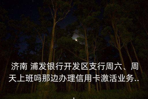  濟(jì)南 浦發(fā)銀行開發(fā)區(qū)支行周六、周天上班嗎那邊辦理信用卡激活業(yè)務(wù)...