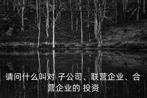 請(qǐng)問(wèn)什么叫對(duì) 子公司、聯(lián)營(yíng)企業(yè)、合營(yíng)企業(yè)的 投資