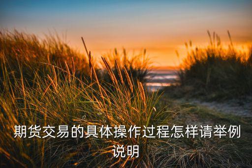  期貨交易的具體操作過(guò)程怎樣請(qǐng)舉例說(shuō)明