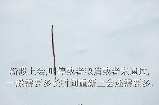 新股上會(huì),叫?；蛘呷∠蛘呶赐ㄟ^(guò),一般需要多長(zhǎng)時(shí)間重新上會(huì)還需要多...