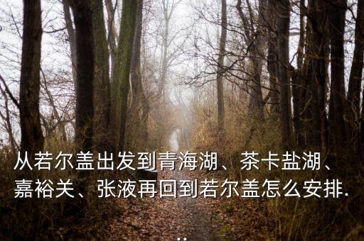 從若爾蓋出發(fā)到青海湖、茶卡鹽湖、 嘉裕關(guān)、張液再回到若爾蓋怎么安排...
