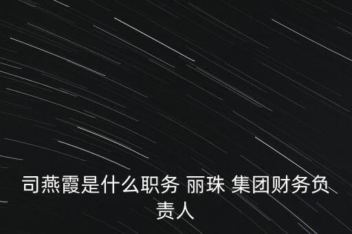 司燕霞是什么職務(wù) 麗珠 集團財務(wù)負責(zé)人