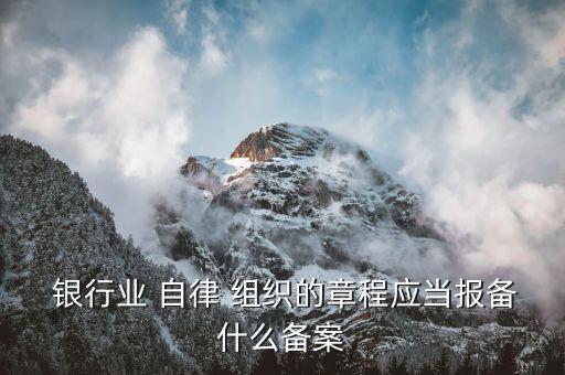  銀行業(yè) 自律 組織的章程應(yīng)當報備什么備案