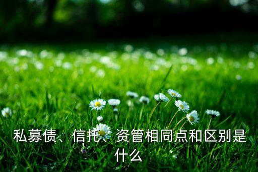  私募債、信托、資管相同點(diǎn)和區(qū)別是什么