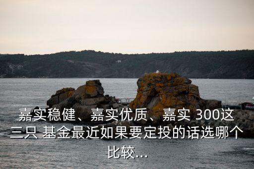 嘉實(shí)穩(wěn)健、嘉實(shí)優(yōu)質(zhì)、嘉實(shí) 300這三只 基金最近如果要定投的話選哪個(gè)比較...