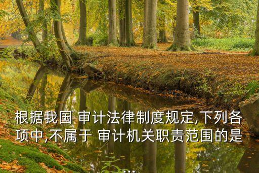 根據(jù)我國 審計法律制度規(guī)定,下列各項中,不屬于 審計機關(guān)職責(zé)范圍的是...