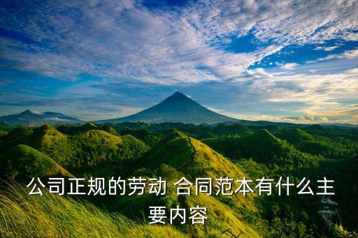  公司正規(guī)的勞動 合同范本有什么主要內容