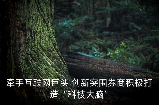 牽手互聯(lián)網巨頭 創(chuàng)新突圍券商積極打造“科技大腦”
