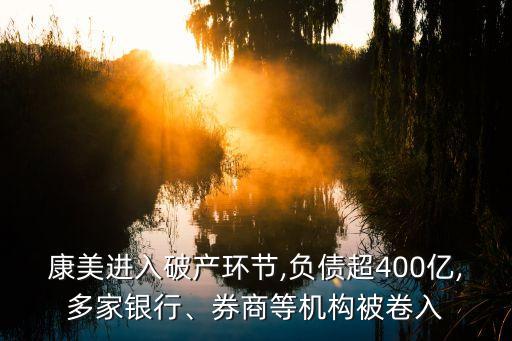 康美進(jìn)入破產(chǎn)環(huán)節(jié),負(fù)債超400億,多家銀行、券商等機(jī)構(gòu)被卷入