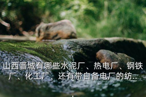 山西晉城有哪些水泥廠、熱電廠、鋼鐵廠、化工廠、還有帶自備電廠的紡...