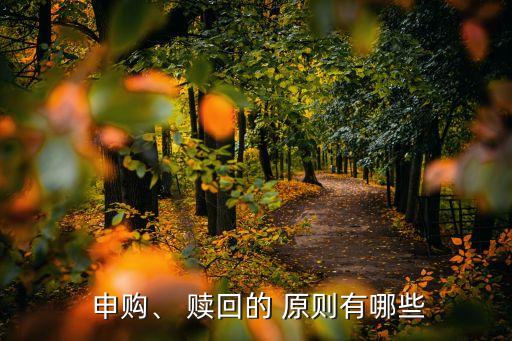  申購、 贖回的 原則有哪些