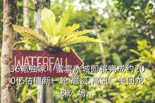 36氪獨(dú)家丨蜜雪冰城即將完成約200億估值新一輪 融資,高瓴、美團(tuán)龍珠入場(chǎng)...
