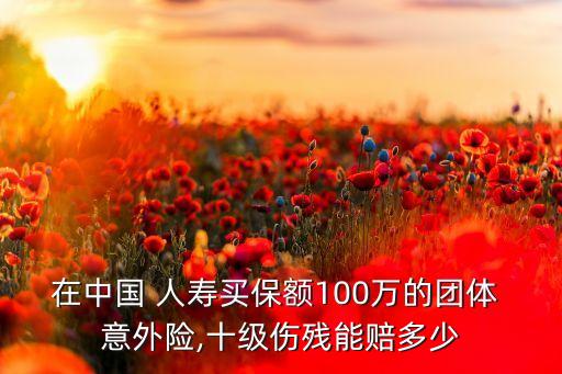 在中國 人壽買保額100萬的團(tuán)體 意外險(xiǎn),十級(jí)傷殘能賠多少