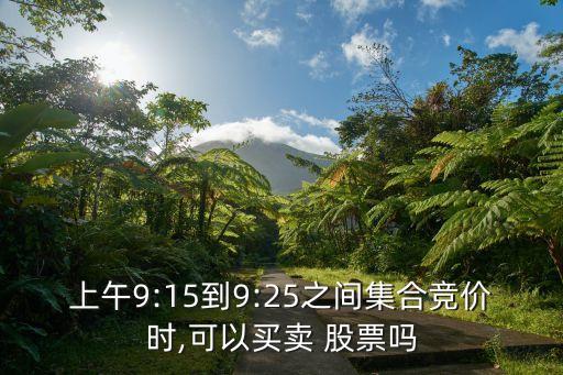 上午9:15到9:25之間集合競(jìng)價(jià)時(shí),可以買(mǎi)賣(mài) 股票嗎