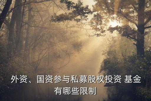  外資、國資參與私募股權投資 基金有哪些限制