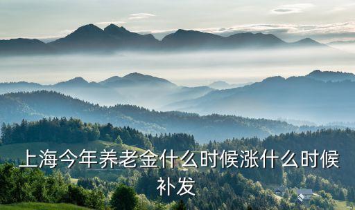  上海今年養(yǎng)老金什么時候漲什么時候補(bǔ)發(fā)