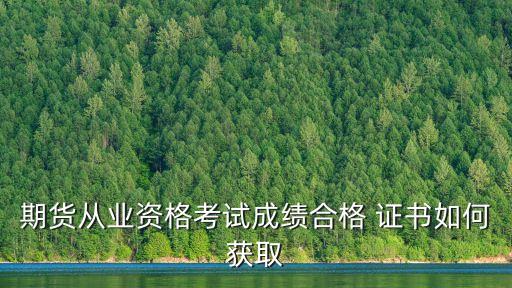 期貨從業(yè)資格考試成績(jī)合格 證書(shū)如何獲取