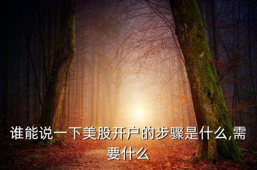 誰(shuí)能說(shuō)一下美股開(kāi)戶(hù)的步驟是什么,需要什么