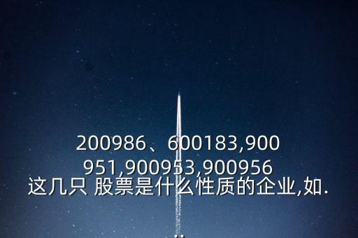 200986、600183,900951,900953,900956這幾只 股票是什么性質(zhì)的企業(yè),如...