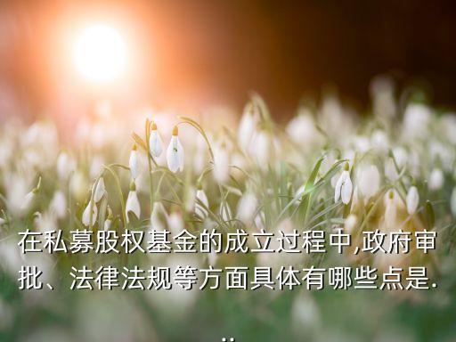 在私募股權(quán)基金的成立過程中,政府審批、法律法規(guī)等方面具體有哪些點(diǎn)是...