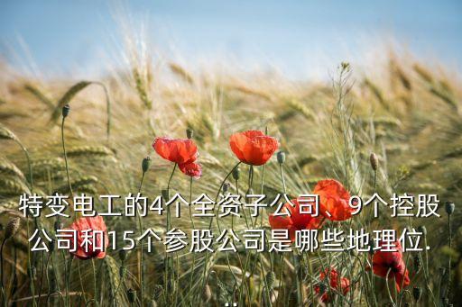特變電工的4個(gè)全資子公司、9個(gè)控股公司和15個(gè)參股公司是哪些地理位...