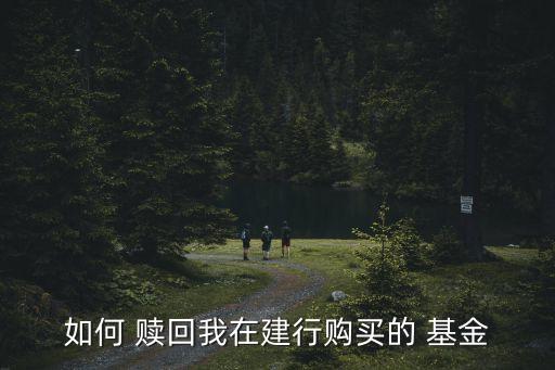 如何 贖回我在建行購(gòu)買(mǎi)的 基金