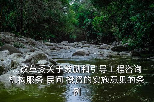 ...改革委關(guān)于鼓勵(lì)和引導(dǎo)工程咨詢機(jī)構(gòu)服務(wù) 民間 投資的實(shí)施意見(jiàn)的條例