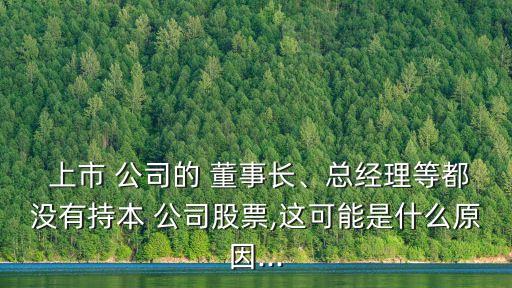  上市 公司的 董事長、總經理等都沒有持本 公司股票,這可能是什么原因...