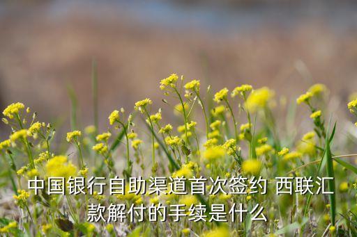  中國銀行自助渠道首次簽約 西聯匯款解付的手續(xù)是什么