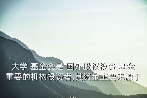 大學 基金會是 國外股權投資 基金重要的機構投資者,其資金主要來源于...