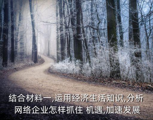 結(jié)合材料一,運用經(jīng)濟(jì)生活知識,分析 網(wǎng)絡(luò)企業(yè)怎樣抓住 機(jī)遇,加速發(fā)展