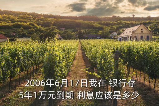  2006年6月17日我在 銀行存5年1萬(wàn)元到期 利息應(yīng)該是多少