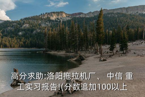 高分求助:洛陽拖拉機廠、 中信 重工實習(xí)報告!(分?jǐn)?shù)追加100以上