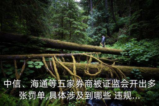 中信、海通等五家券商被證監(jiān)會(huì)開(kāi)出多張罰單,具體涉及到哪些 違規(guī)...
