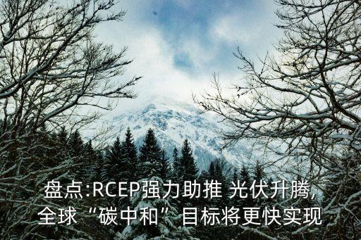 盤點:RCEP強(qiáng)力助推 光伏升騰,全球“碳中和”目標(biāo)將更快實現(xiàn)