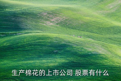 生產棉花的上市公司 股票有什么
