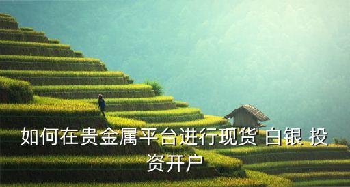 如何在貴金屬平臺進行現貨 白銀 投資開戶