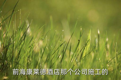 前?？等R德酒店那個(gè)公司施工的