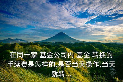在同一家 基金公司內(nèi) 基金 轉換的手續(xù)費是怎樣的,是否當天操作,當天就轉...