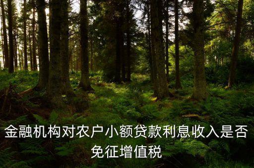 金融機構對農戶小額貸款利息收入是否免征增值稅